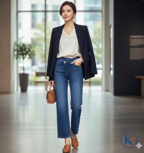 Pantalones vaqueros palazzo con cierre crossed: el vaquero que estiliza sin esfuerzo