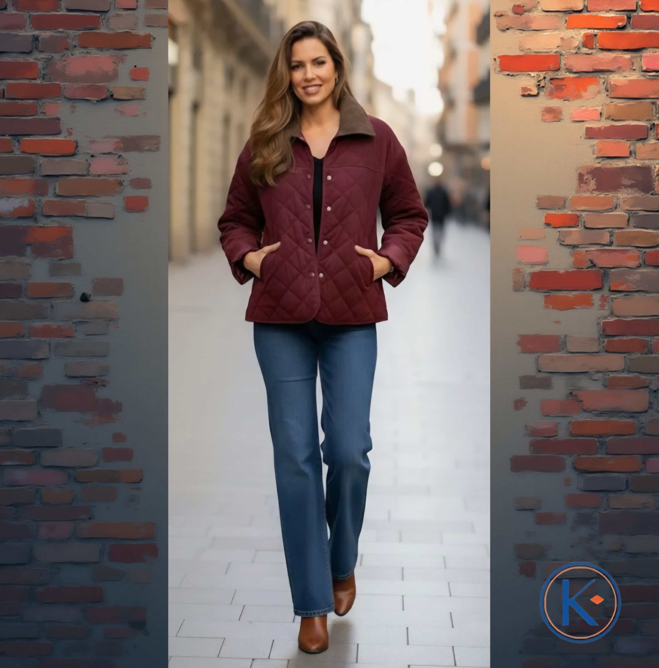 Chaqueta tipo pana guateada mujer cuello marrón granate o verde