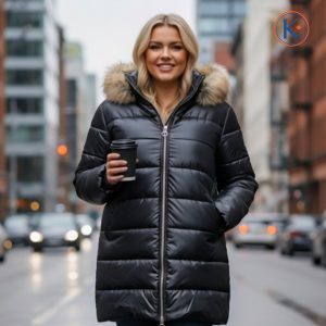 Chaquetón acolchado tallas grandes capucha desmontable negro