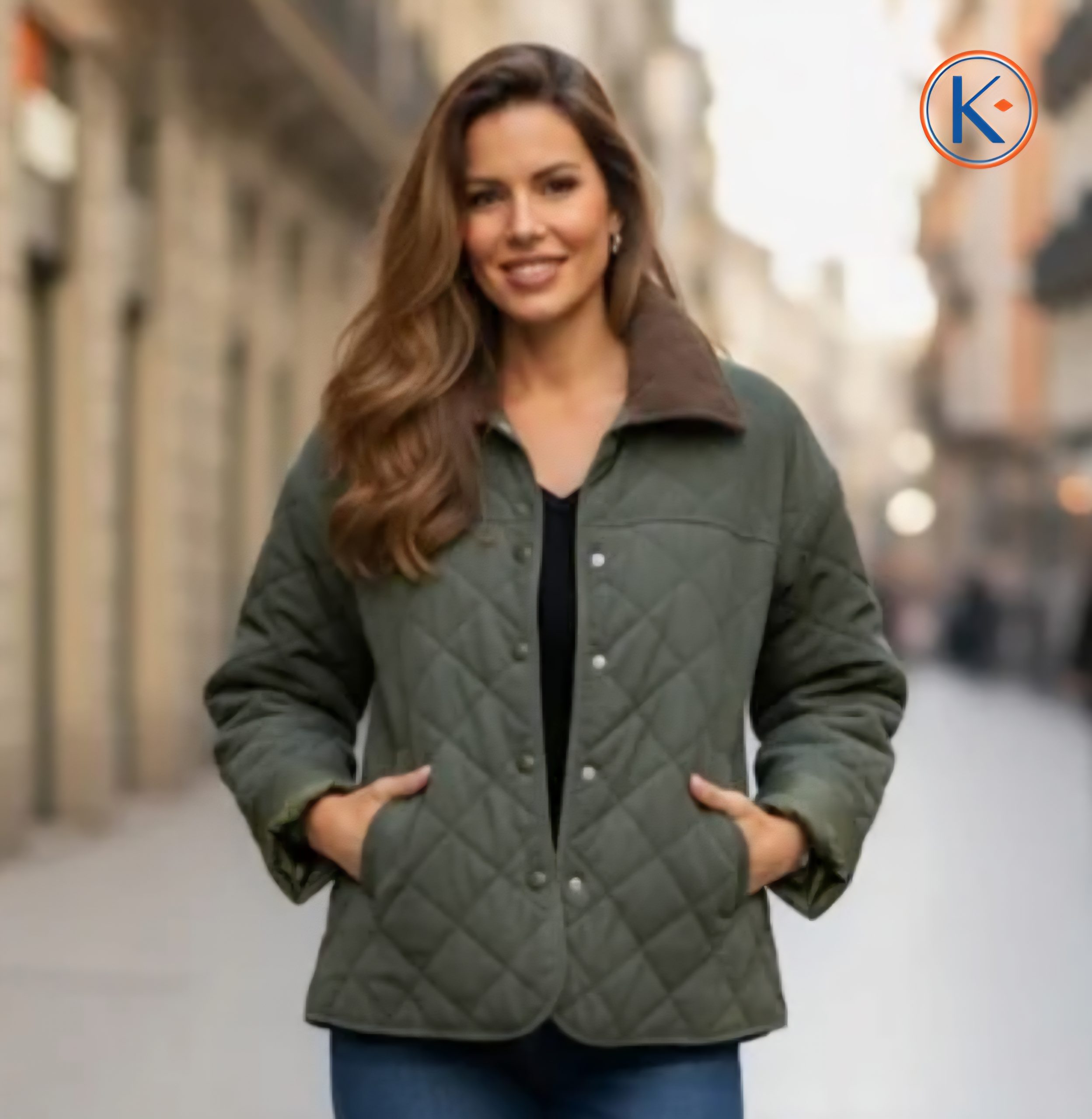 Chaqueta tipo pana guateada mujer cuello marrón granate o verde