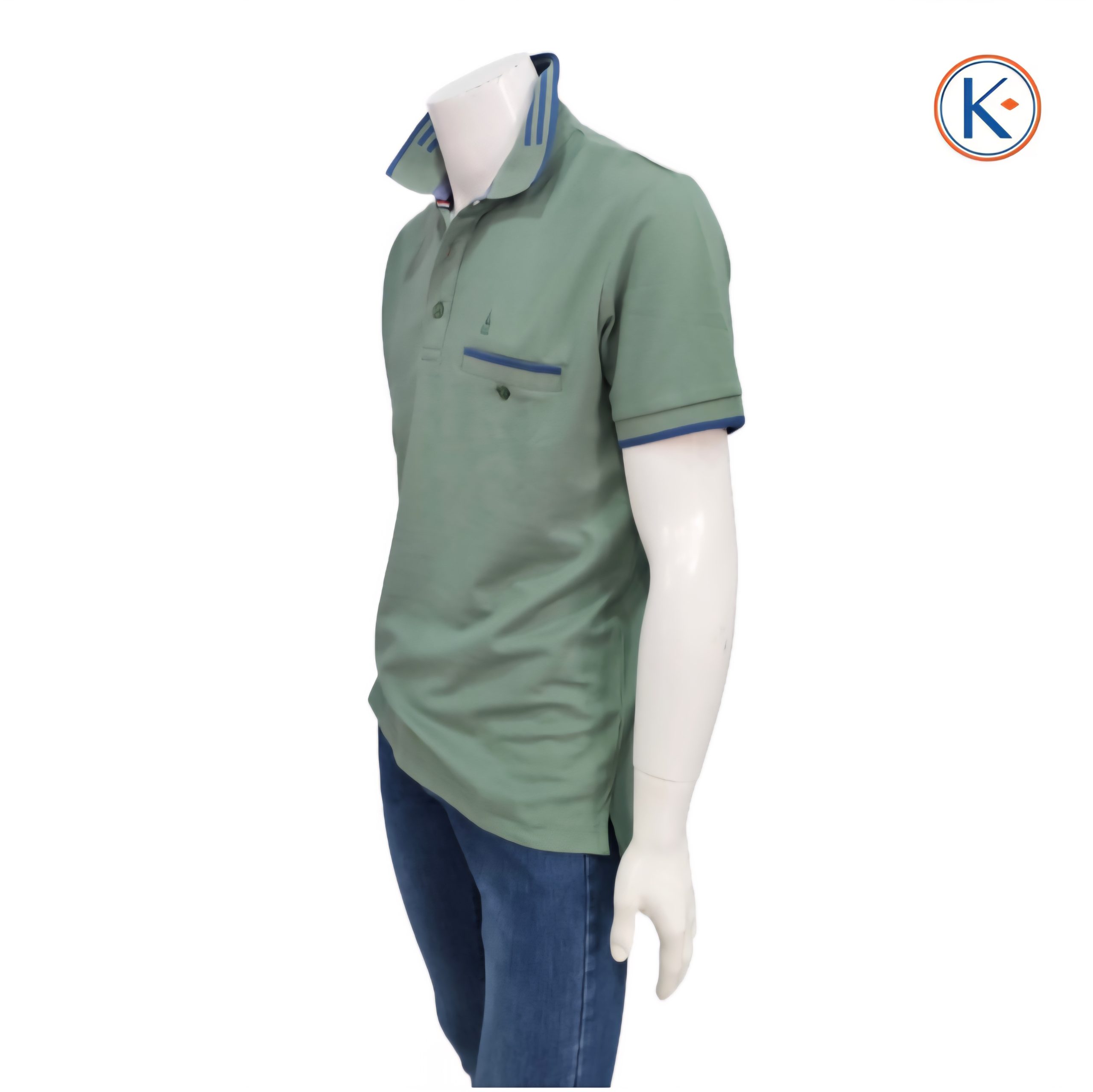 Polo granito Nisko hombre con bolsillo y detalle azul - Imagen 11