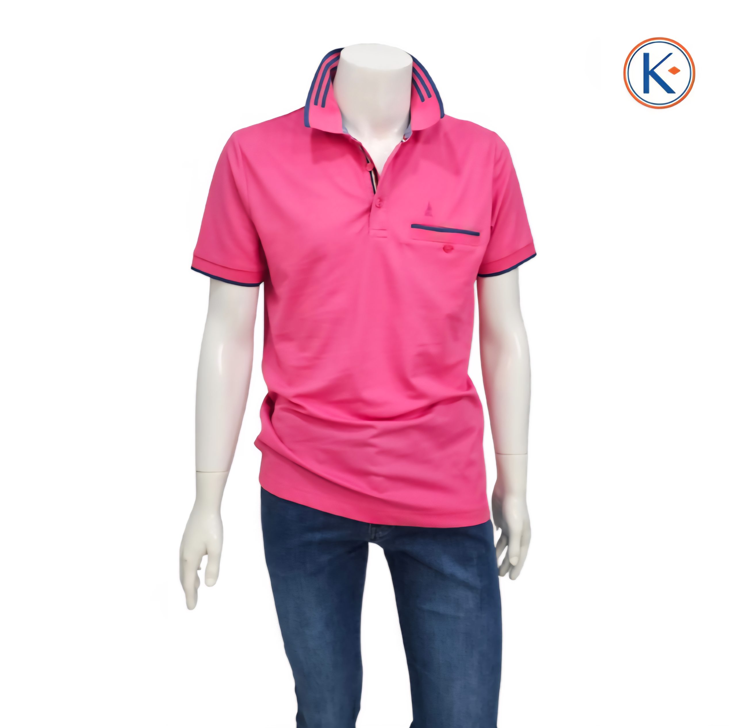 Polo granito Nisko hombre con bolsillo y detalle azul - Imagen 6