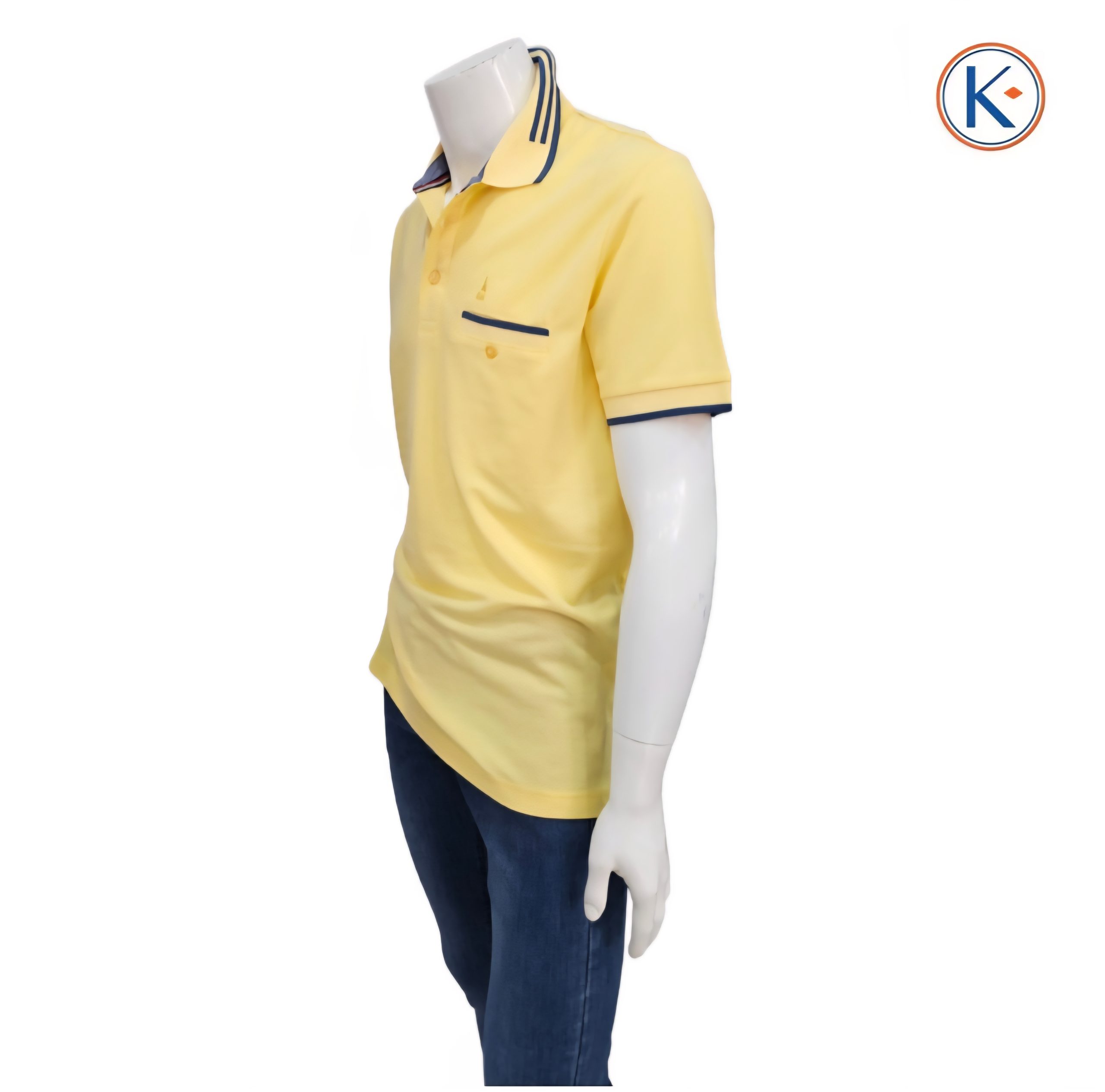 Polo granito Nisko hombre con bolsillo y detalle azul - Imagen 9