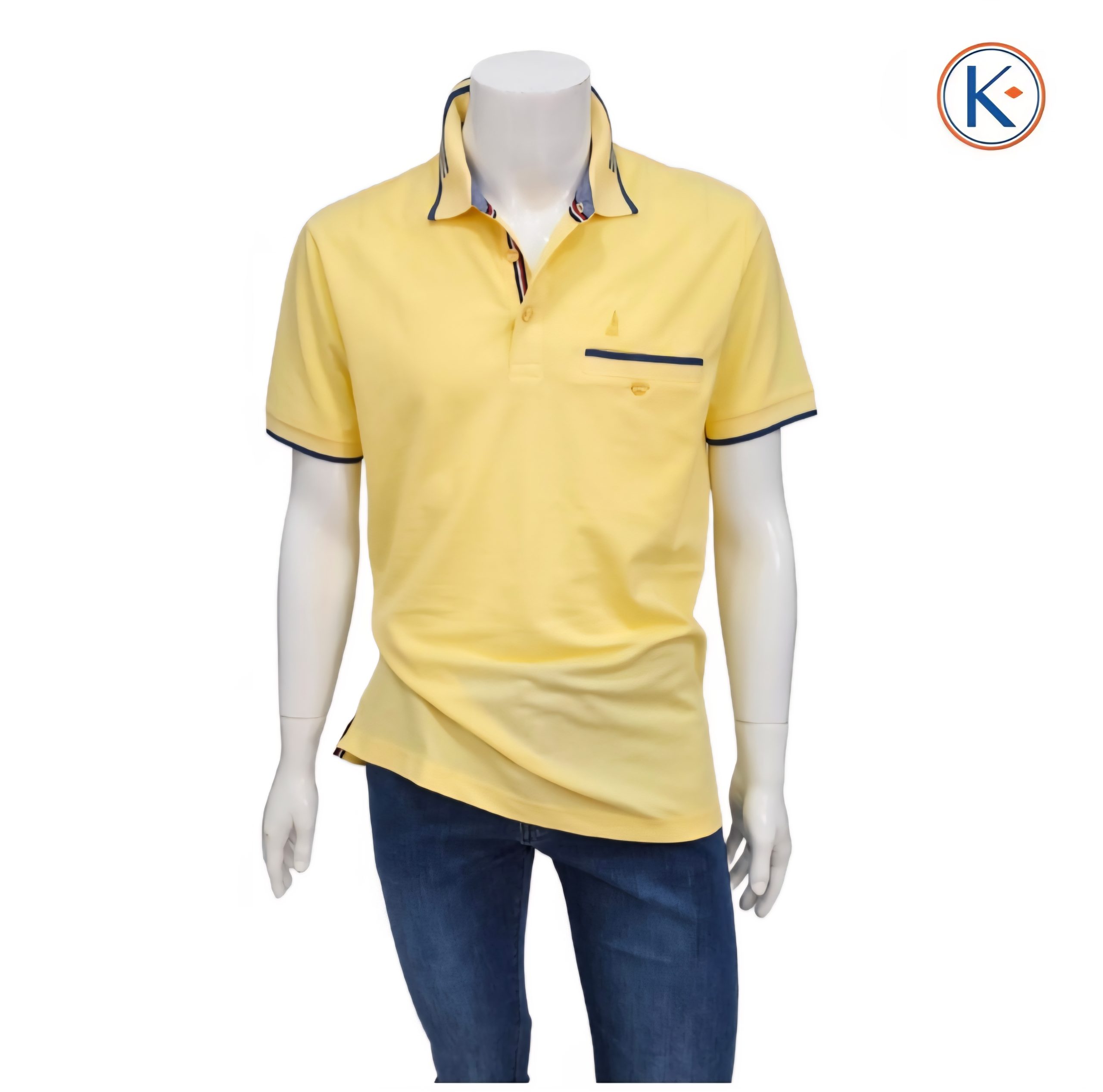 Polo granito Nisko hombre con bolsillo y detalle azul - Imagen 5