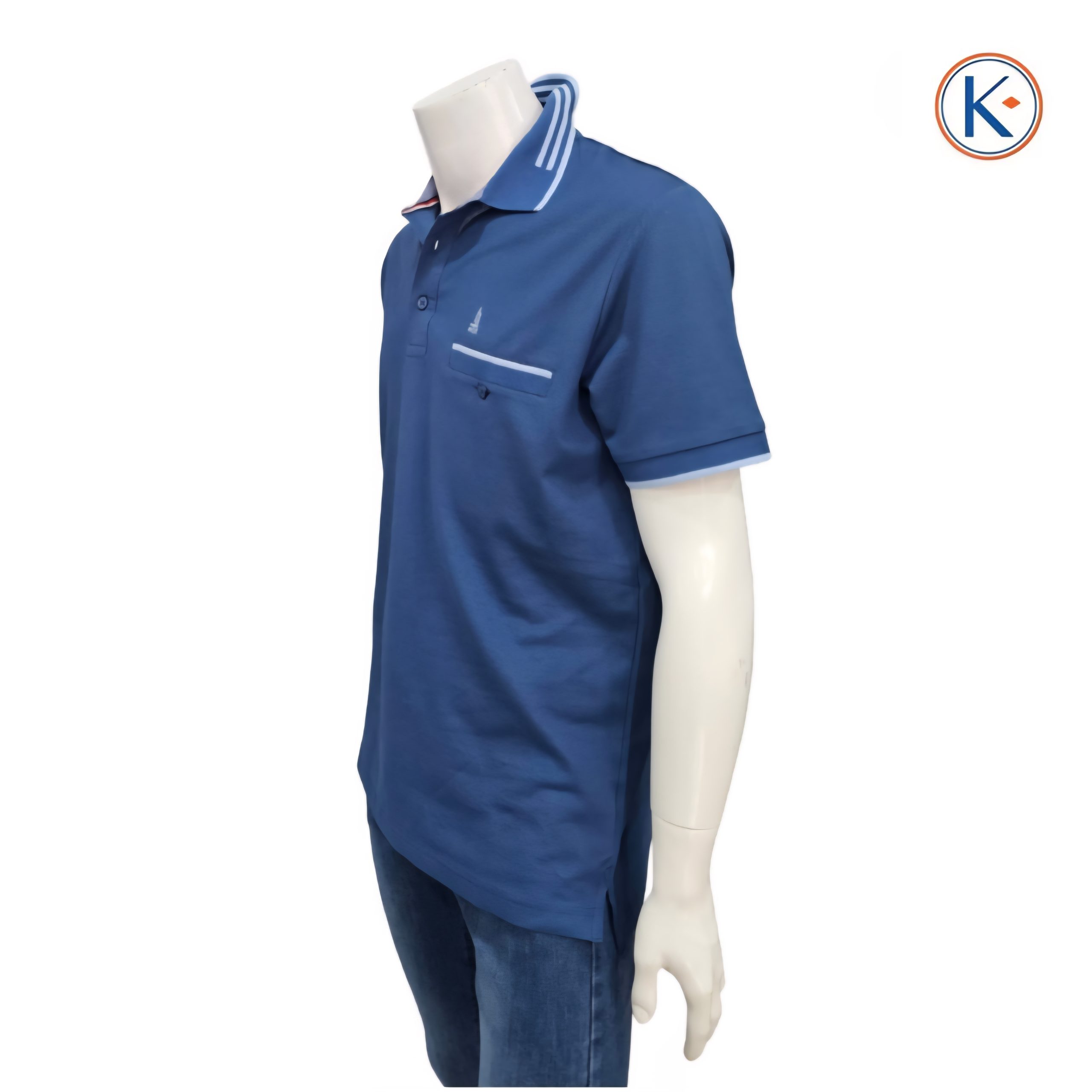 Polo granito Nisko hombre con bolsillo y detalle azul - Imagen 12