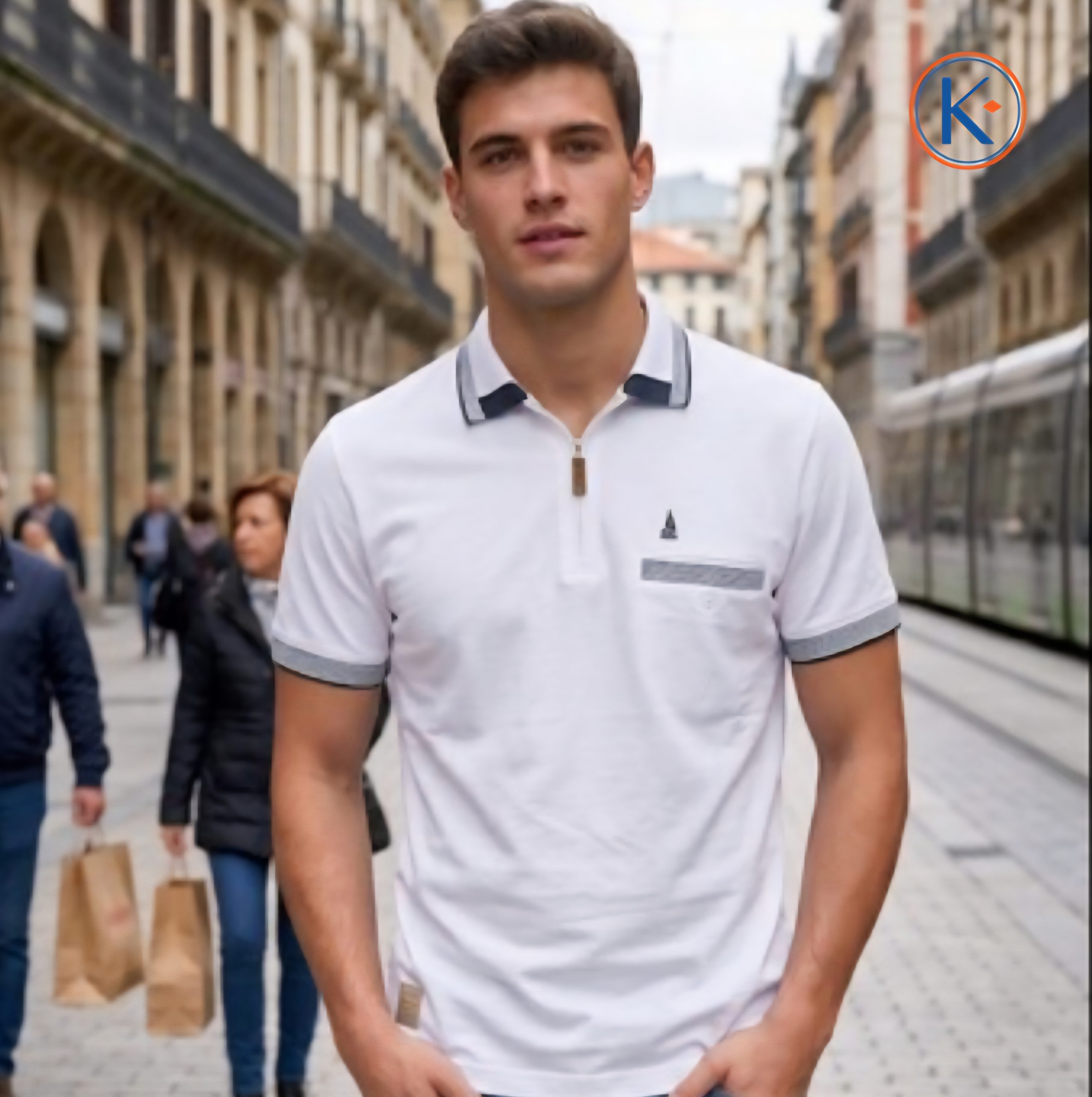 Polo granito Nisko hombre con cremallera