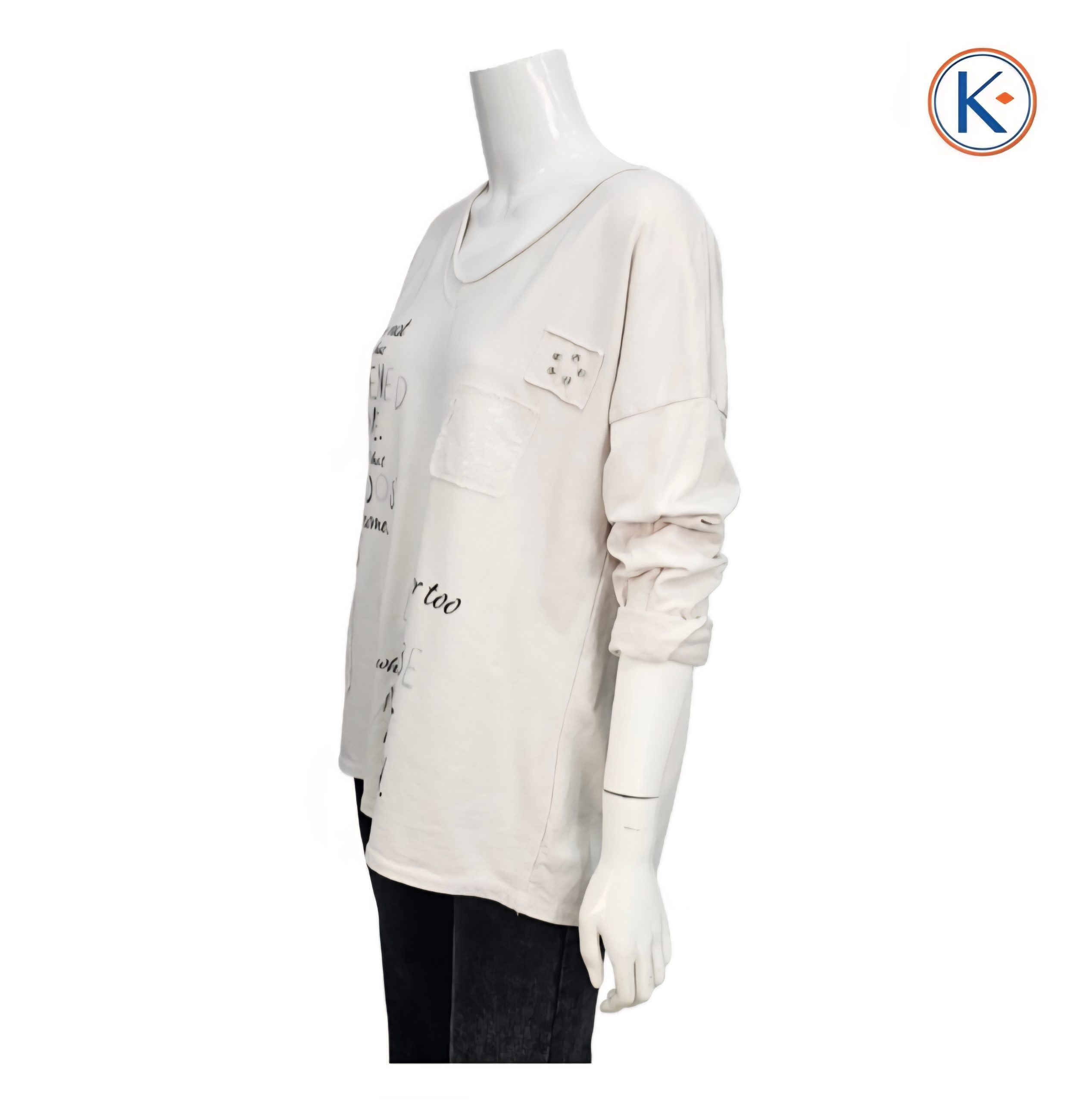 Camiseta tipo sudadera de manga larga con escote pico y detalle frontal - Imagen 15