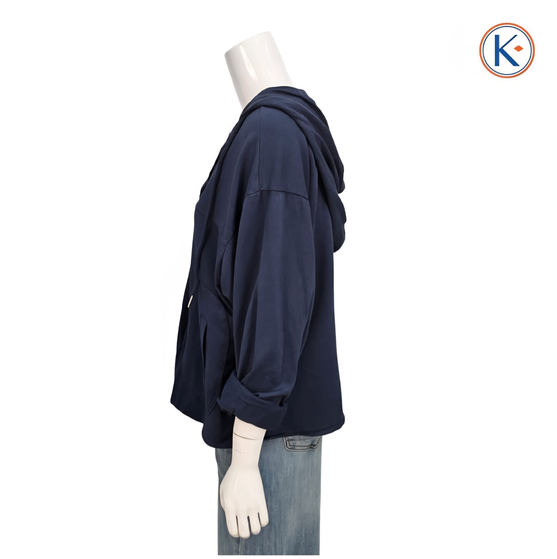 Sudadera abierta oversize con capucha en algodón