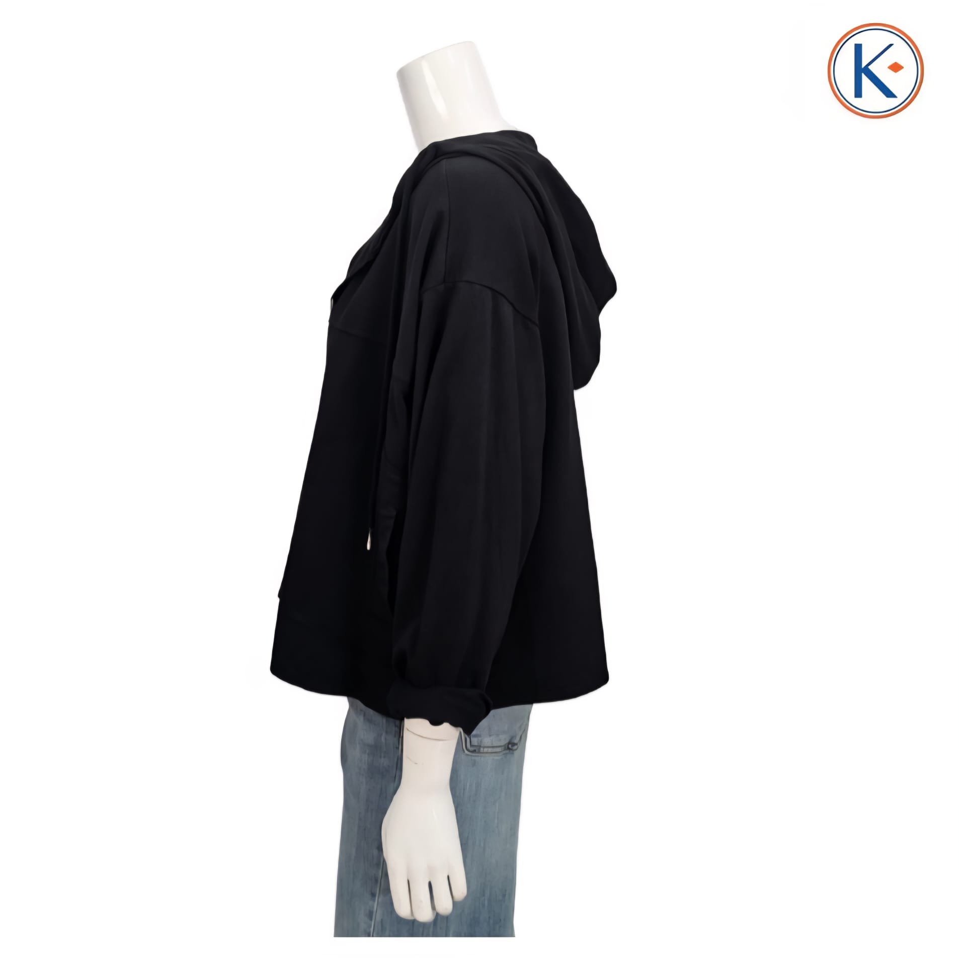Sudadera abierta oversize con capucha en algodón