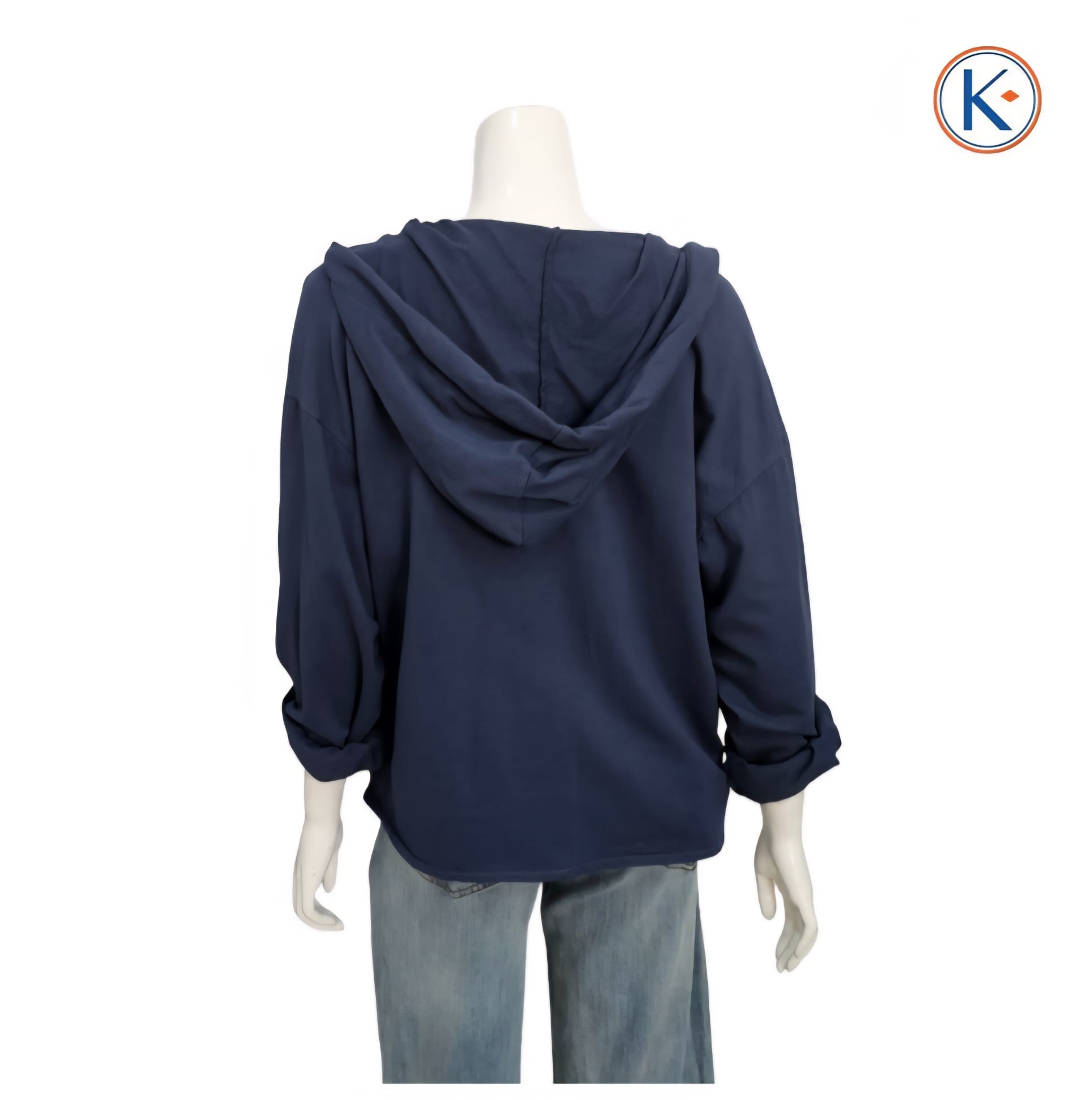 Sudadera abierta oversize con capucha en algodón
