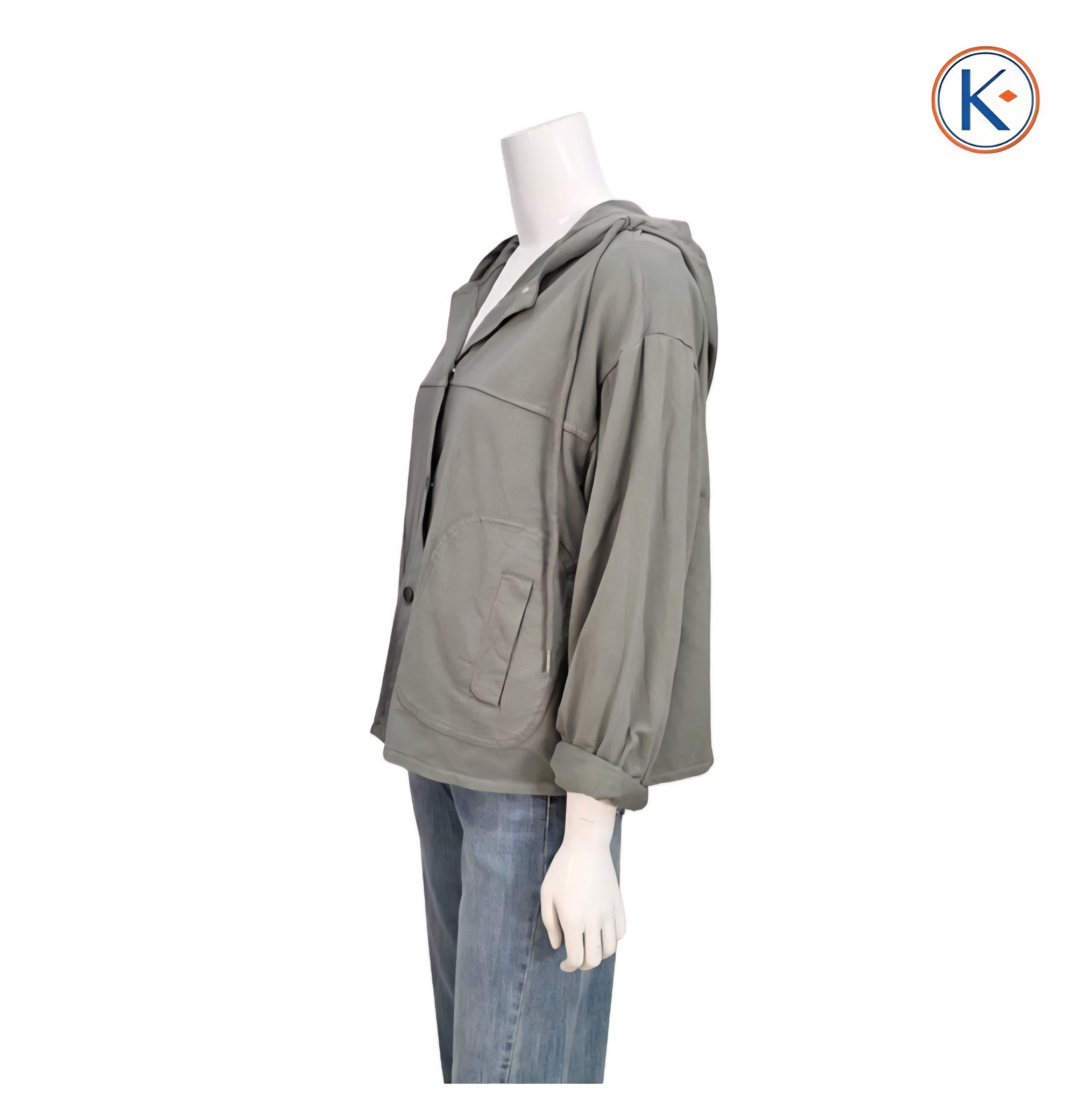 Sudadera abierta oversize con capucha en algodón