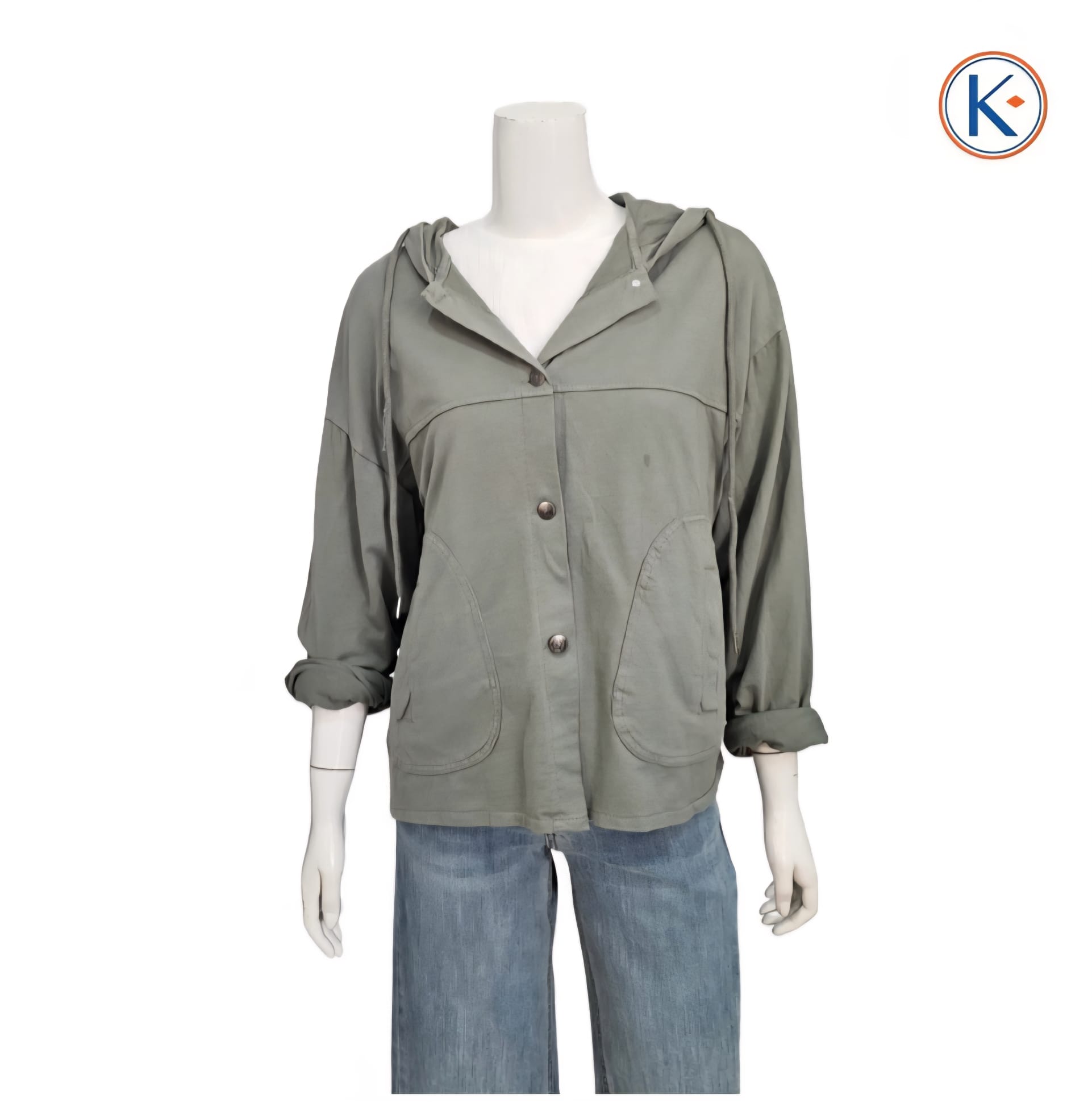 Sudadera abierta oversize con capucha en algodón