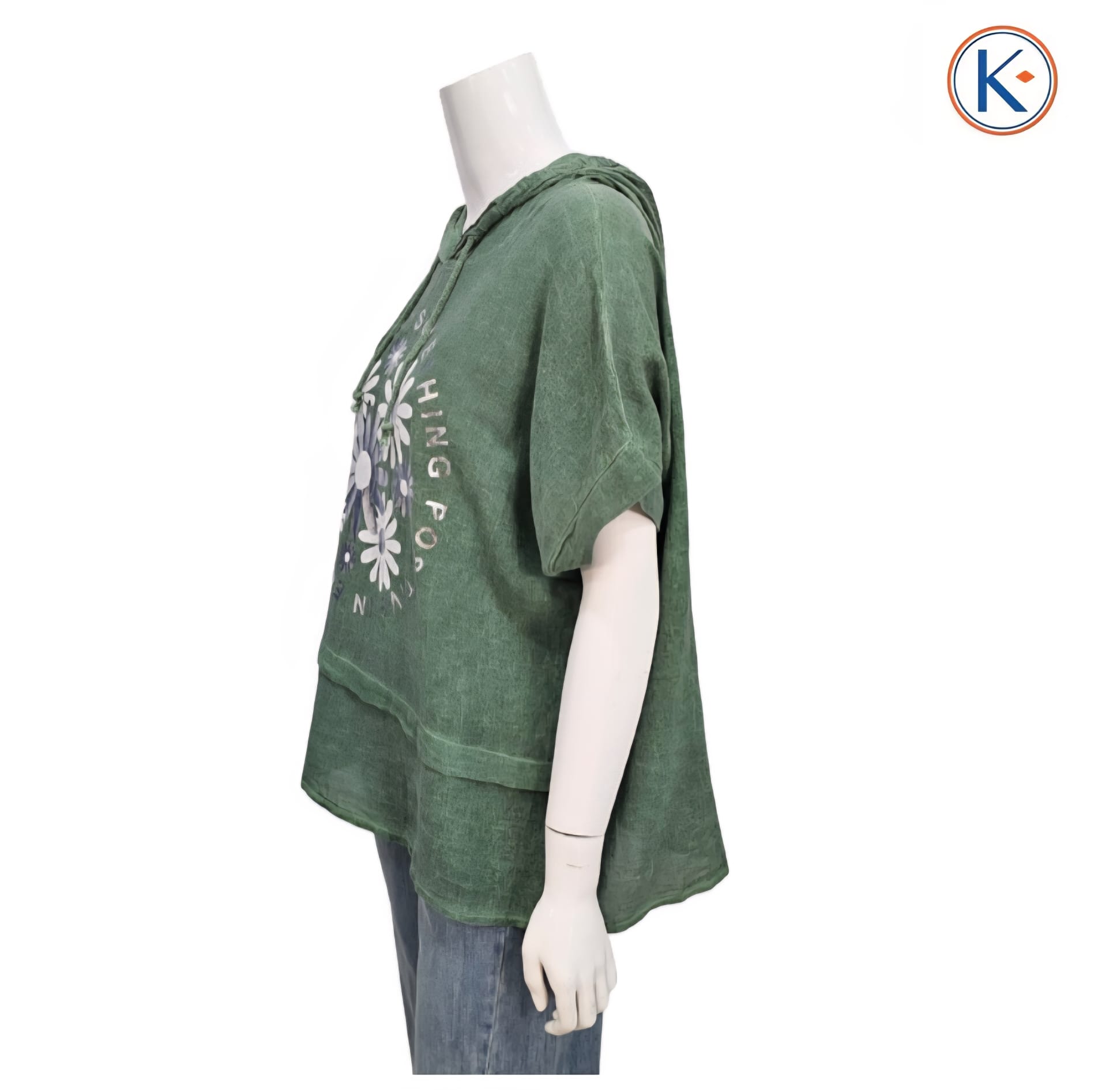 Camiseta de manga corta con capucha y estampado de margaritas